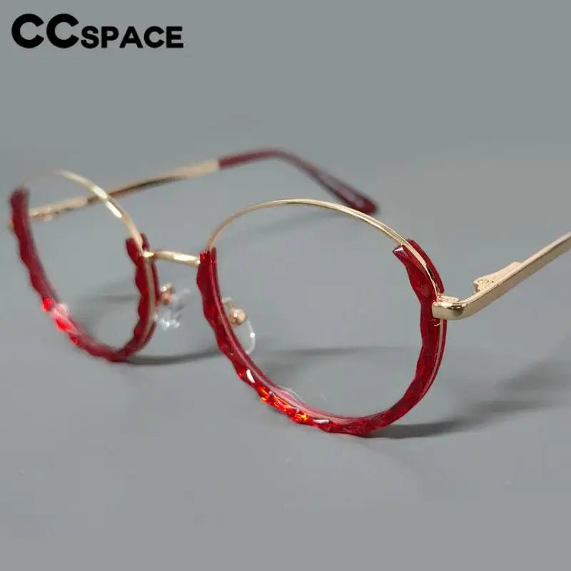 Cat Shop Boys - Women Anti Blue Light Round Eyewear Transparent Computer Glasses Blocking Glasses Half Frame Optical Spectacle Eyeglass R51012