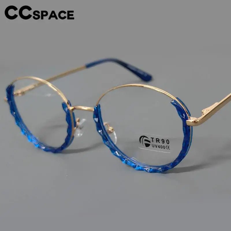 Cat Shop Boys - Women Anti Blue Light Round Eyewear Transparent Computer Glasses Blocking Glasses Half Frame Optical Spectacle Eyeglass R51012