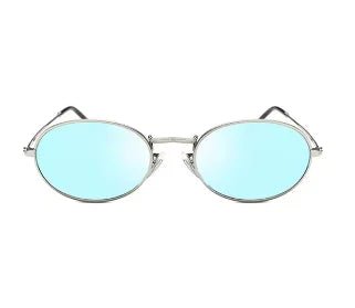 Cat Shop Boys - Women Steampunk Oval Sunglasses Gold Silver Small Frame Retro Sex Round Sunglasses 400UV Gradient Mirror Glasses Driver Goggles