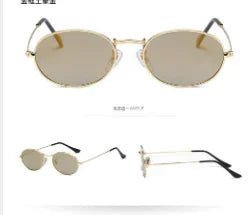 Cat Shop Boys - Women Steampunk Oval Sunglasses Gold Silver Small Frame Retro Sex Round Sunglasses 400UV Gradient Mirror Glasses Driver Goggles