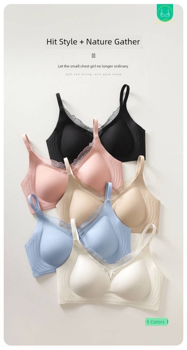 Cat Shop Boys - Women's Internet Celebrity Lightweight Breathable Semi - Fixed Bra, Water Drop Cup - Style Seamless Soft Support Intimates