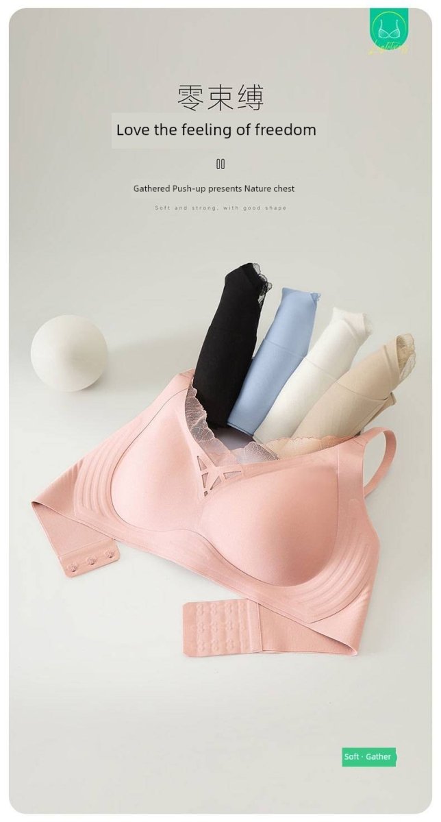 Cat Shop Boys - Women's Internet Celebrity Lightweight Breathable Semi - Fixed Bra, Water Drop Cup - Style Seamless Soft Support Intimates