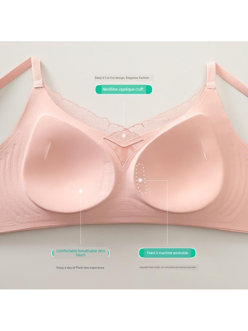 Cat Shop Boys - Women's Internet Celebrity Lightweight Breathable Semi - Fixed Bra, Water Drop Cup - Style Seamless Soft Support Intimates