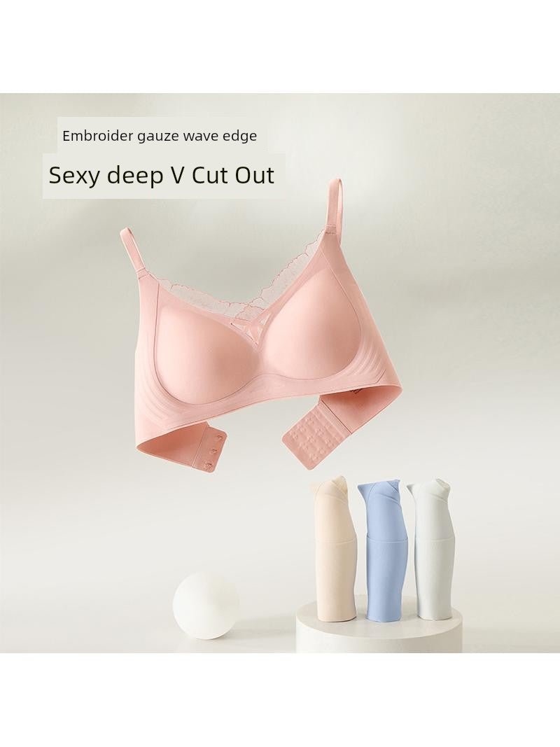 Cat Shop Boys - Women's Internet Celebrity Lightweight Breathable Semi - Fixed Bra, Water Drop Cup - Style Seamless Soft Support Intimates