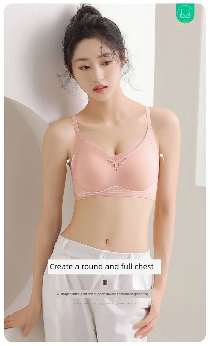 Cat Shop Boys - Women's Internet Celebrity Lightweight Breathable Semi - Fixed Bra, Water Drop Cup - Style Seamless Soft Support Intimates