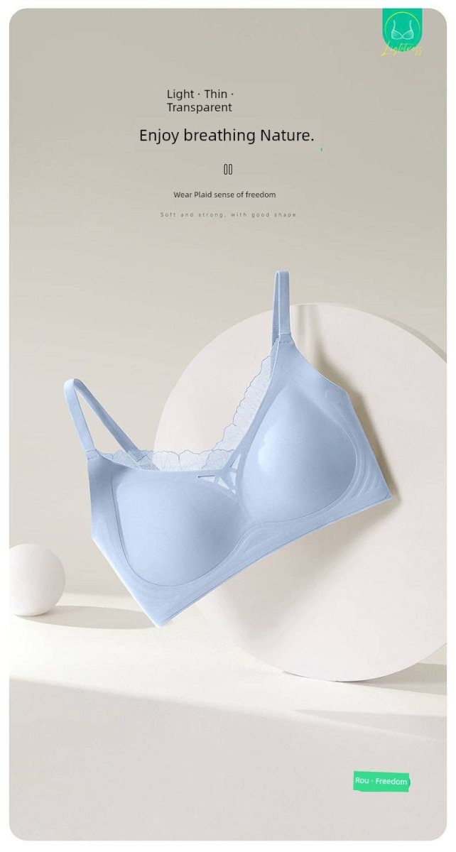 Cat Shop Boys - Women's Internet Celebrity Lightweight Breathable Semi - Fixed Bra, Water Drop Cup - Style Seamless Soft Support Intimates