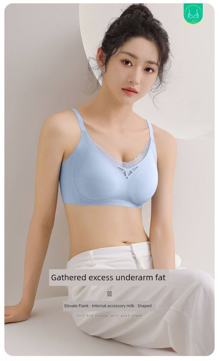 Cat Shop Boys - Women's Internet Celebrity Lightweight Breathable Semi - Fixed Bra, Water Drop Cup - Style Seamless Soft Support Intimates