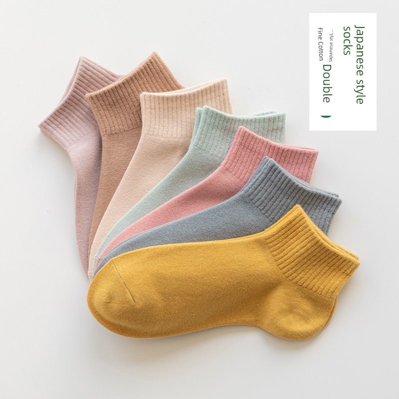 Cat Shop Boys - Women's Socks Spring and Autumn Pure Color Socks