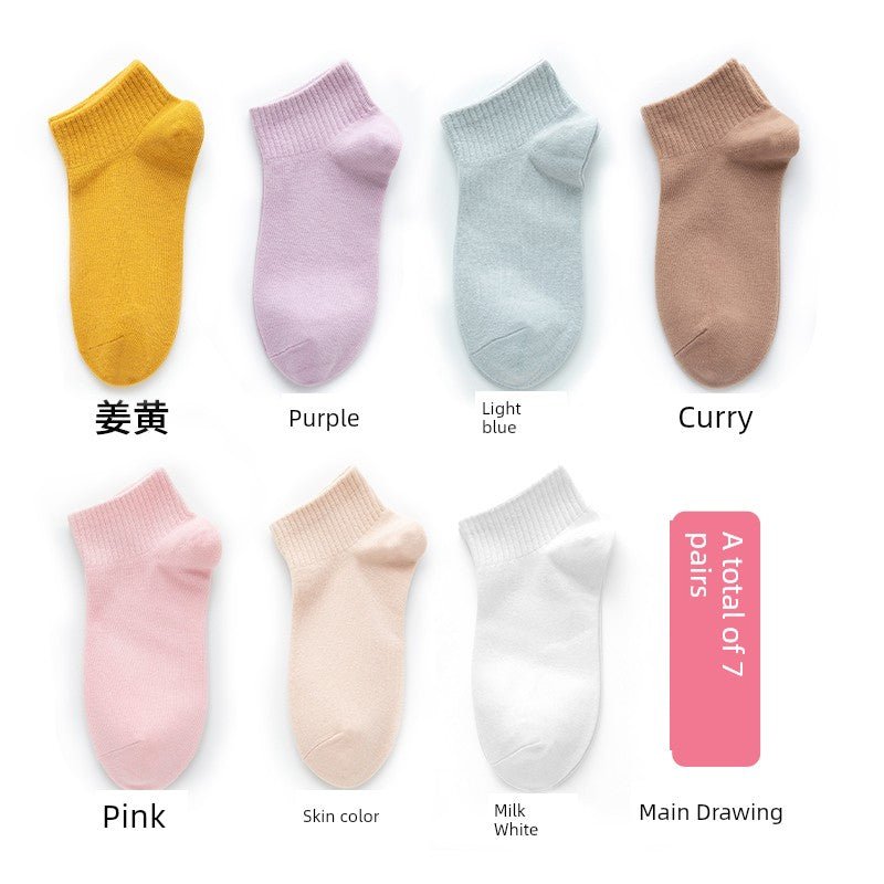 Cat Shop Boys - Women's Socks Spring and Autumn Pure Color Socks