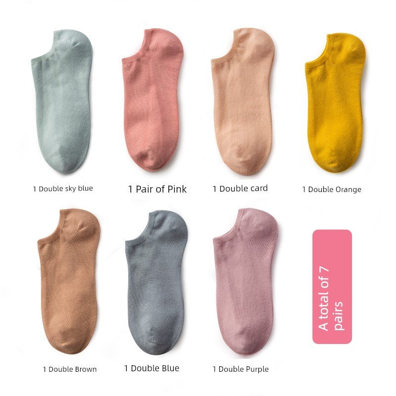 Cat Shop Boys - Women's Socks Spring and Autumn Pure Color Socks