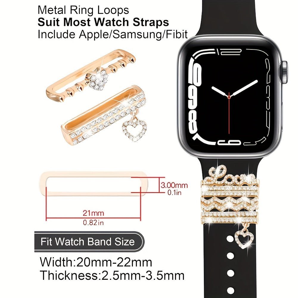 Cat Shop Boys - Women's Watch Strap Decoration Ring Strap Decoration Ring, Beaded Plum Blossom Series Multiple Specifications Available Suitable for Apple Watch Strap Decoration Ring