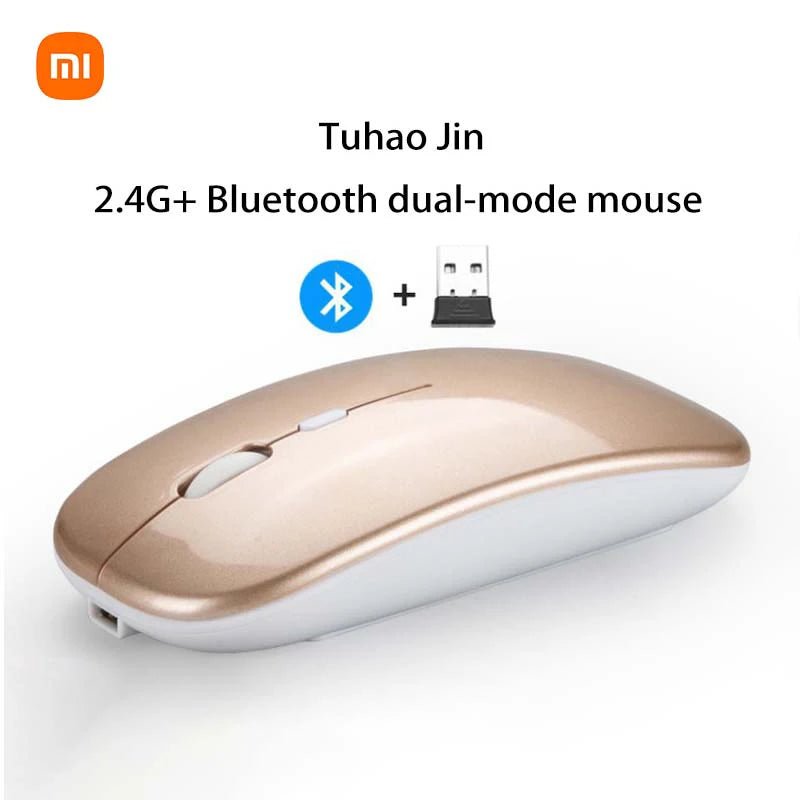 Cat Shop Boys - Xiaomi 2.4GHz Bluetooth Mouse Wireless USB Rechargeable Silence Ergonomics Double Model Mini Portable DPI Readjustable Keyboards