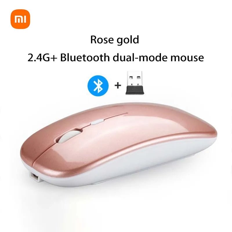 Cat Shop Boys - Xiaomi 2.4GHz Bluetooth Mouse Wireless USB Rechargeable Silence Ergonomics Double Model Mini Portable DPI Readjustable Keyboards