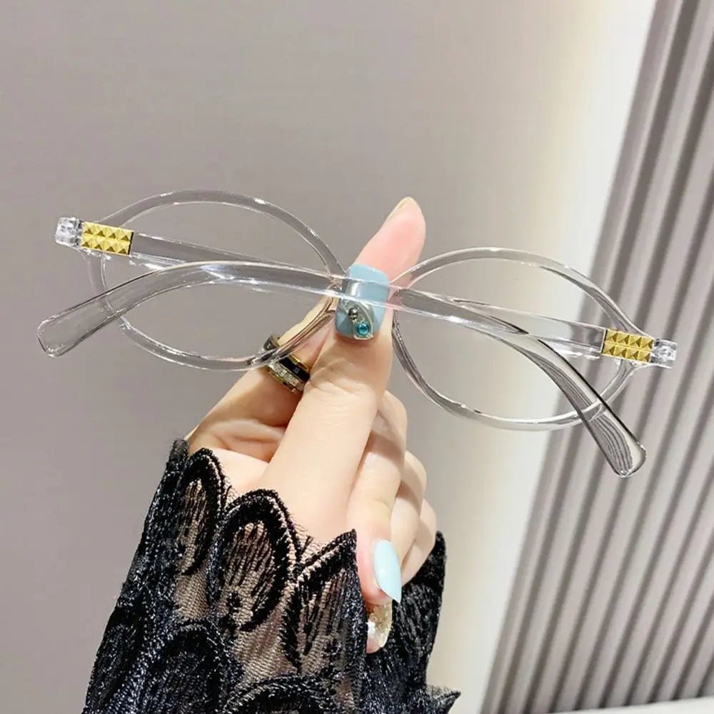 Cat Shop Boys - Y2K Retro Oval Frame Glasses Women Female Sweet Cool Eyewear Trend Reading Computer Anti Blue Light Eyeglasses