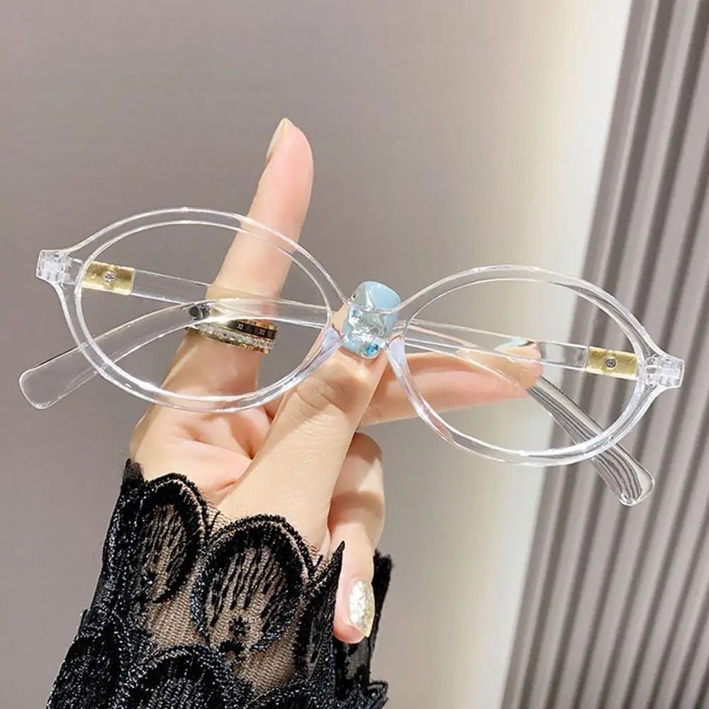 Cat Shop Boys - Y2K Retro Oval Frame Glasses Women Female Sweet Cool Eyewear Trend Reading Computer Anti Blue Light Eyeglasses