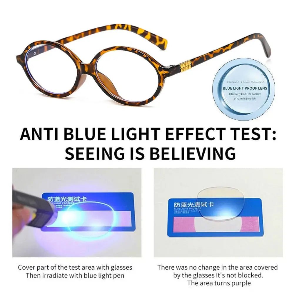 Cat Shop Boys - Y2K Retro Oval Frame Glasses Women Female Sweet Cool Eyewear Trend Reading Computer Anti Blue Light Eyeglasses