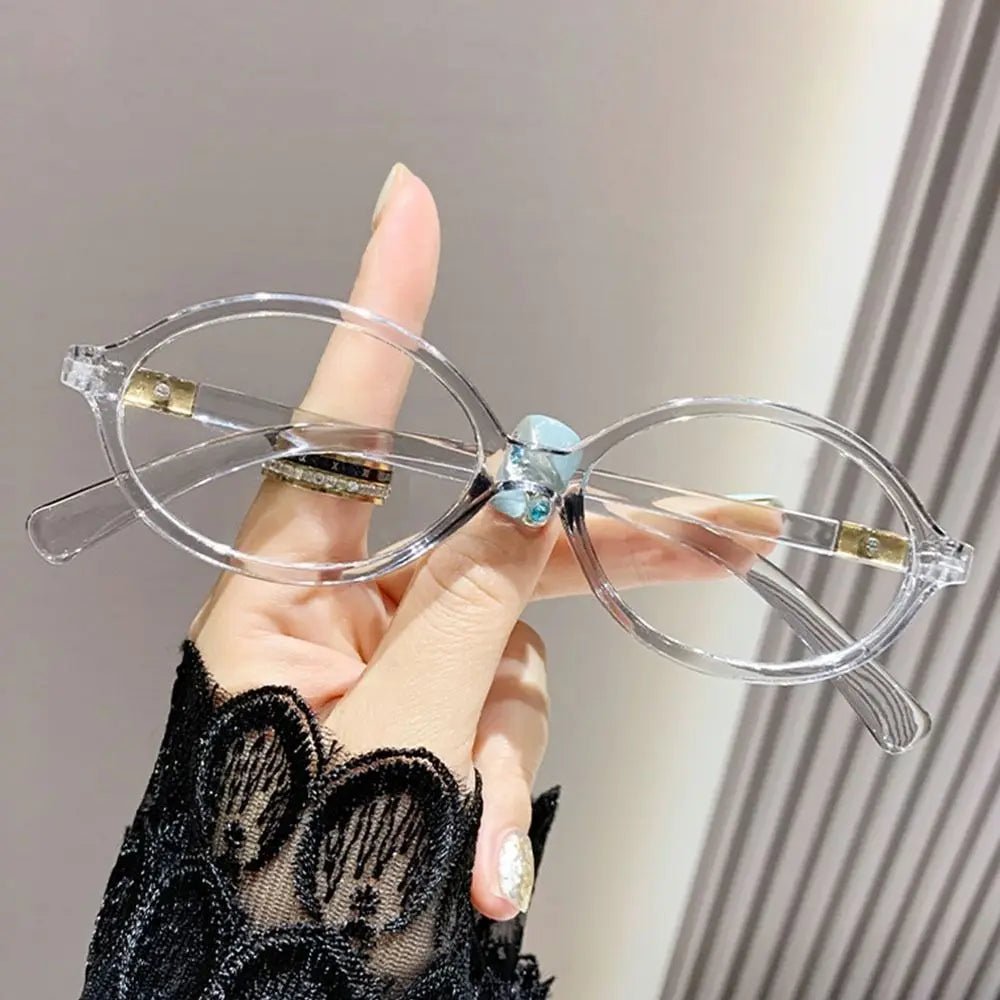 Cat Shop Boys - Y2K Retro Oval Frame Glasses Women Female Sweet Cool Eyewear Trend Reading Computer Anti Blue Light Eyeglasses