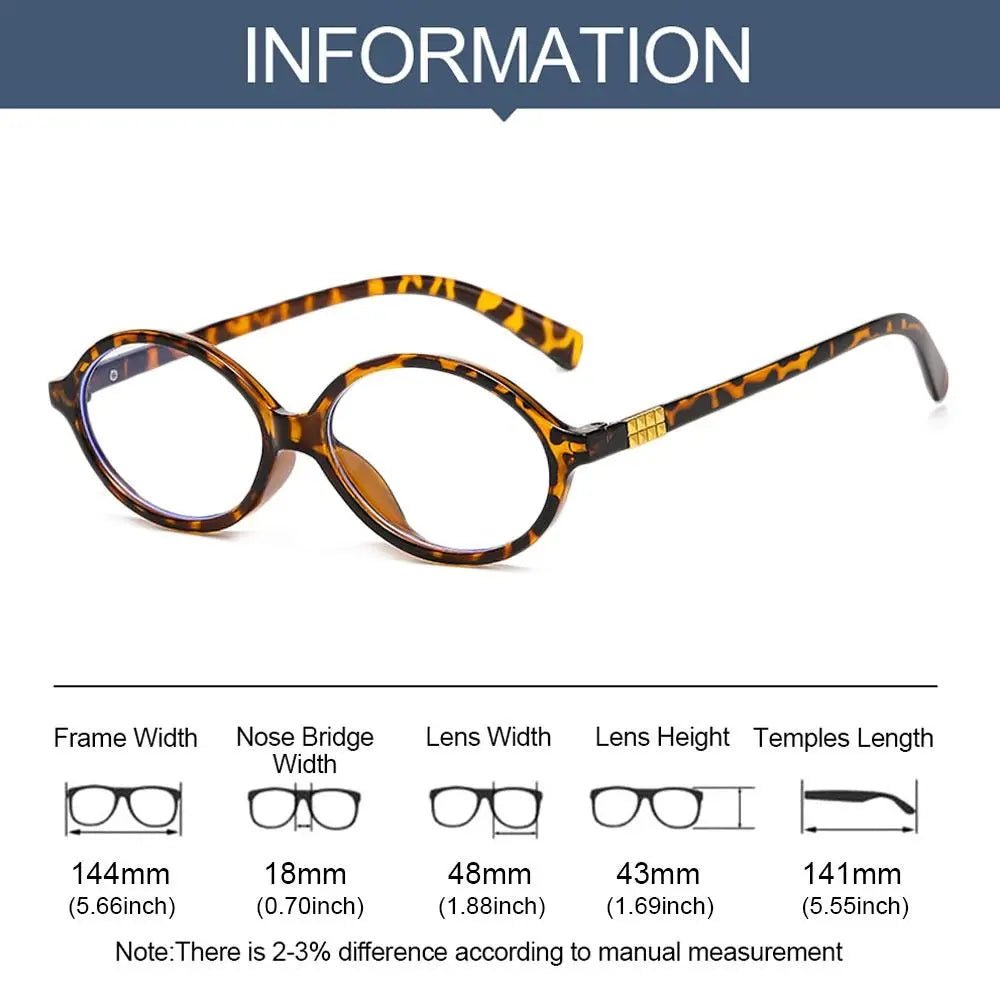 Cat Shop Boys - Y2K Retro Oval Frame Glasses Women Female Sweet Cool Eyewear Trend Reading Computer Anti Blue Light Eyeglasses