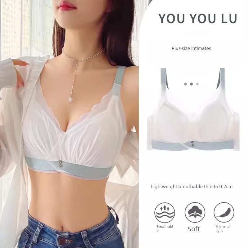 Cat Shop Boys - Youyoulu Plus Size Intimates Ultra - Thin Big Chest Small Full Cup Wireless Bra Sexy Lace Lingerie Intimates