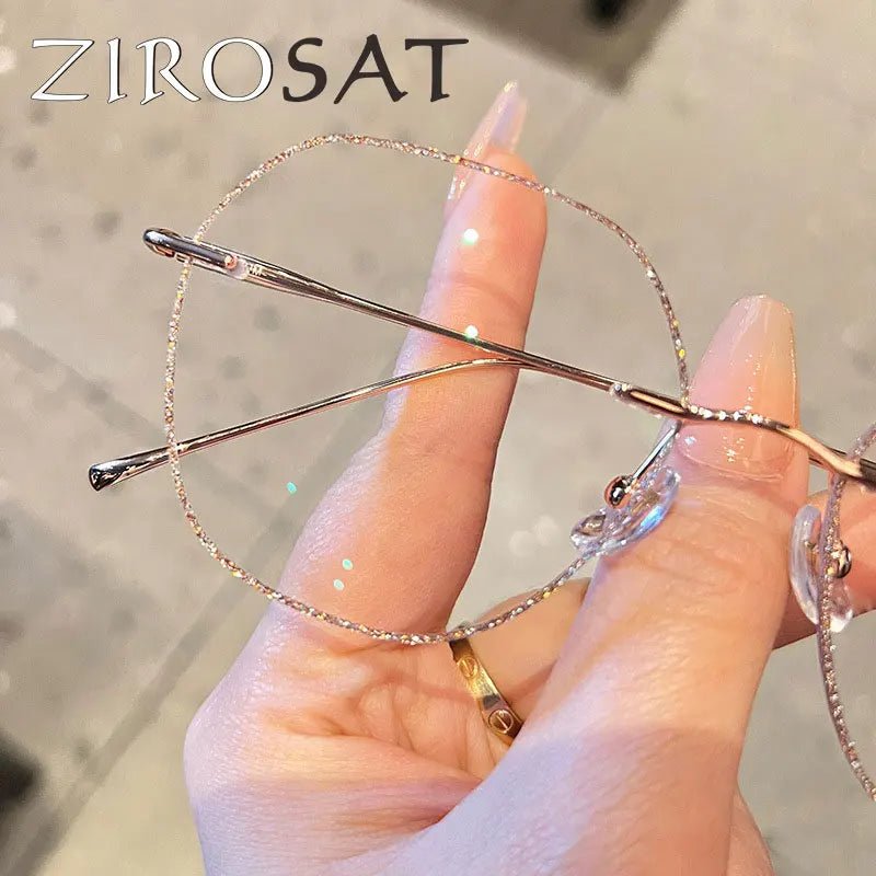 Cat Shop Boys - ZIROSAT 8925 - B titanium Tint Lenses Myopia Glasses Reading Glasses Rimless Glasses Frame for Men or Women