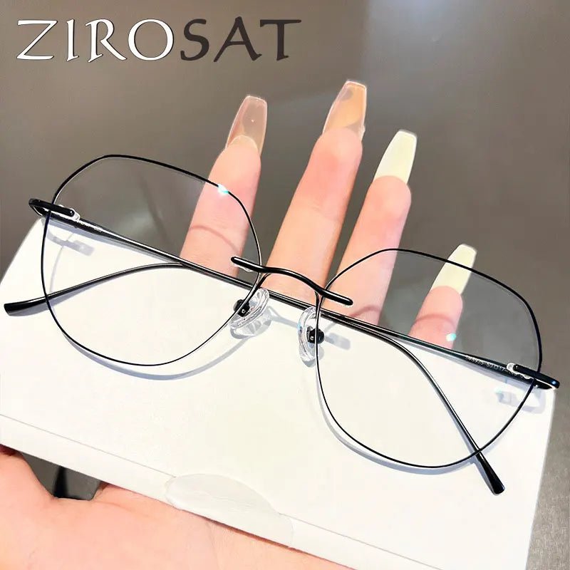 Cat Shop Boys - ZIROSAT 8925 - B titanium Tint Lenses Myopia Glasses Reading Glasses Rimless Glasses Frame for Men or Women