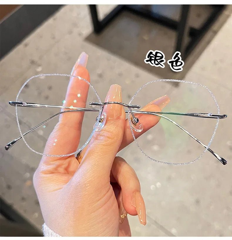 Cat Shop Boys - ZIROSAT 8925 - B titanium Tint Lenses Myopia Glasses Reading Glasses Rimless Glasses Frame for Men or Women